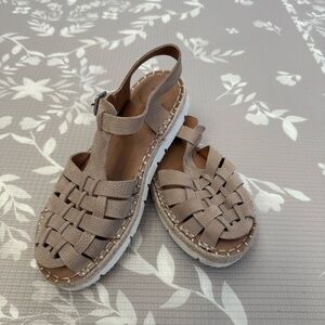 gentle souls Beige Tan Woven sandals